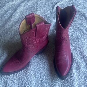 PINK LEATHER COWBOY BOOTS